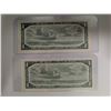 Image 2 : (2) Canadian 1954 1 Dollar Bills MS-4 217363-64