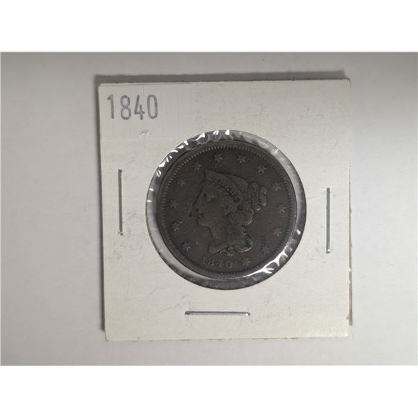 1840 United States 1 Cent Coin