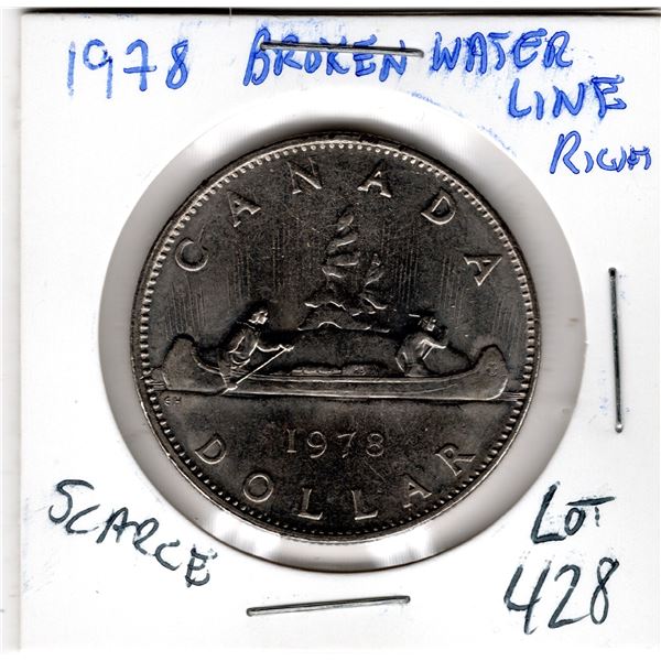 1978 ONE DOLLAR SCARCE BROKEN WATERLINE VARIETY