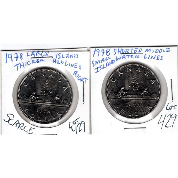 1978 ONE DOLLAR SCARCE LARGE ISLAND AND COMMON SMALL ISLAND VARIETIES