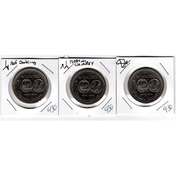 3-1974 ONE DOLLARS DIFFERENT VARIETIES