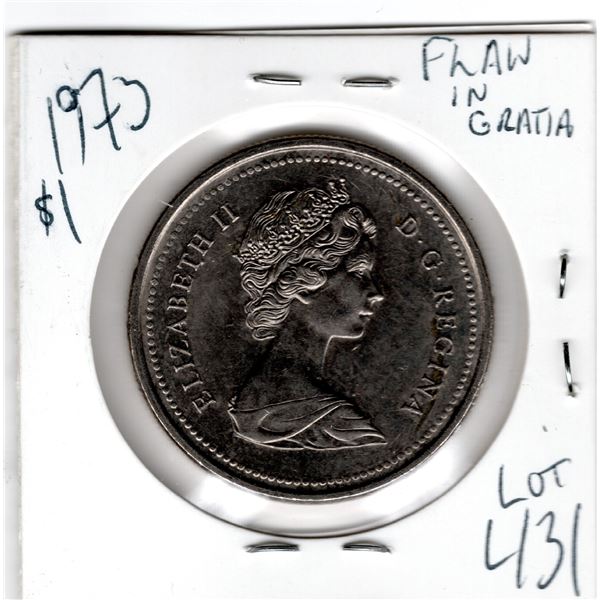 1973 FLAW IN GRATIA ERROR ONE DOLLAR