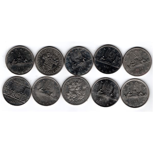 10 DIFFERENT NICKEL DOLLARS