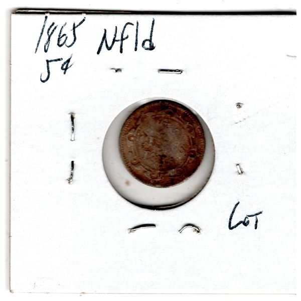 1865 NEWFOUNDLAND FIVE CENTS