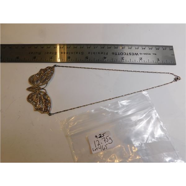 STERLING BUTTERFLY NECKLACE 12.75g