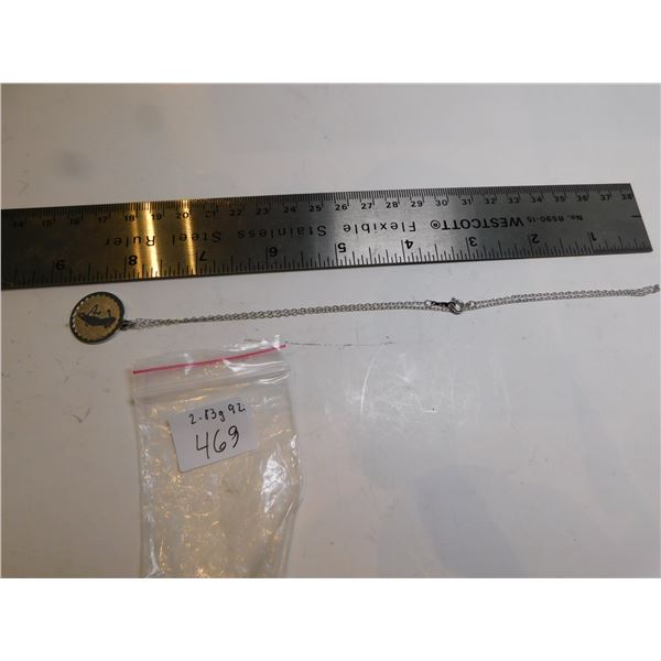 STERLING GOLF PENDANT AND CHAIN 2.83g