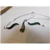 Image 2 : T S 29 DESIGN 420 ARTEC PLATA MEXICO STERLING NECKLACE AND EARINGS INLAID MALACHITE