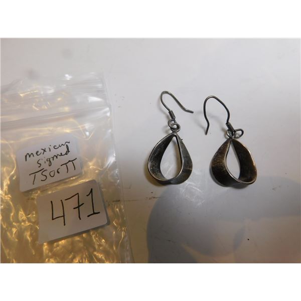 MEXICO 925 SIGNED DESIGNER EARINGS 7.21g