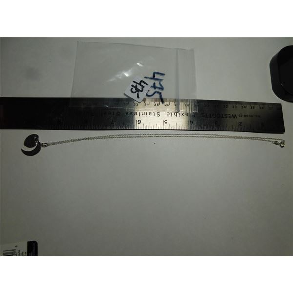 STERLING HEART AND MOON PENDANT AND CHAIN