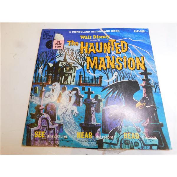 HIGHLY SCARCE WALT DISNEY “THE HAUNTED MANSION” BOOK AND 45 EX COND