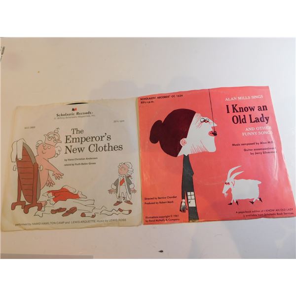 I KNOW AN OLD LADY AND THE EMPORERS NEW CLOTHES 45 RECORDS