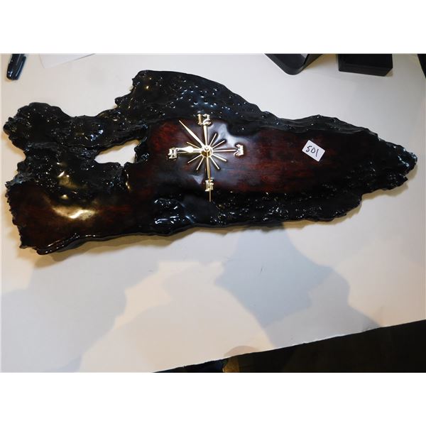 VINTAGE WOOD SLAB WALL CLOCK