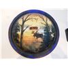 Image 1 : J TERRY 1999, PAINTED POT LID WITH MOOSE SCENE
