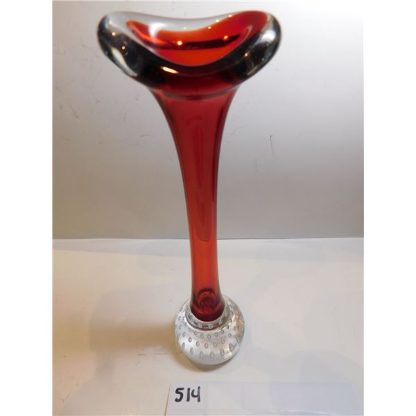JACK IN THE PULPIT, ASEDA, GLAS BRUK, SWEDISH RED ART VASE
