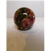 Image 1 : LUCITE 3” PAPERWEIGHT WITH FLOWERS