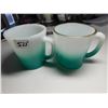 Image 1 : 2-RARE FIREKING TURQUOISE FADE D-HANDLE MUGS