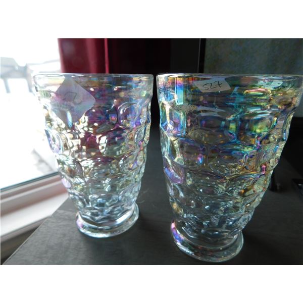 2-IRADESCENT FEDERAL YORKTOWN TUMBLERS