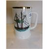 Image 1 : MILK GLASS STEIN WITH SHIP