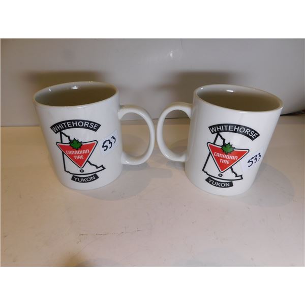 2-WHITEHORSE CANADIAN TIRE COFFEE MUGS