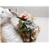 Image 4 : ROYAL ALBERT MUSICAL DOG IN BASKET WITH FLOWERS, WINDUP ON BOTTOM