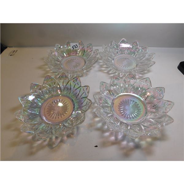 4-BRILLIANTLY IRADESCENT DISHES, LOOK NEW