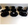 Image 1 : 6-SETS VINTAGE ARCOROC FRANCE OCTINE BLACK CUPS AND SAUCERS