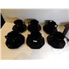 Image 2 : 6-SETS VINTAGE ARCOROC FRANCE OCTINE BLACK CUPS AND SAUCERS