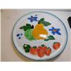 Image 2 : LARGE PORTUEGESE TERRA COTTA SERVING PLATTER, HIMARK FRUIT AND FLOWERS