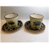 Image 3 : 2-PACIFIC RIM CUP AND SAUCERS BLACK PALM TREE