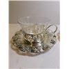 Image 3 : 2-SILVER PLATE CUP AND SAUCERS
