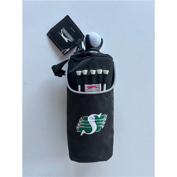 Saskatchewan Roughrider 24oz Aluminum Beverage Holder with Nylon Cover and Golf Accessories