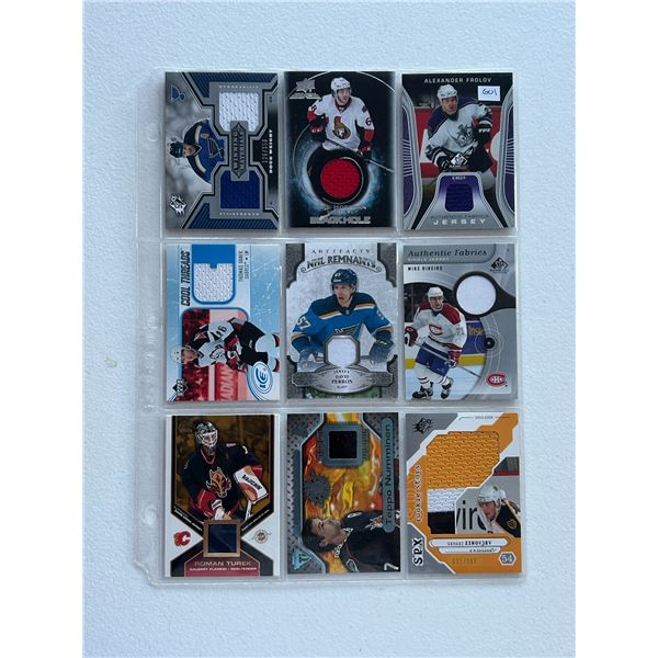 Assorted Jersey Cards - 1 Sheet (9 Hockey Cards)