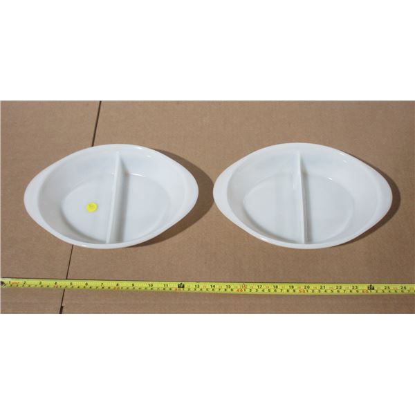 2 Divided Dishes. (Bowls)