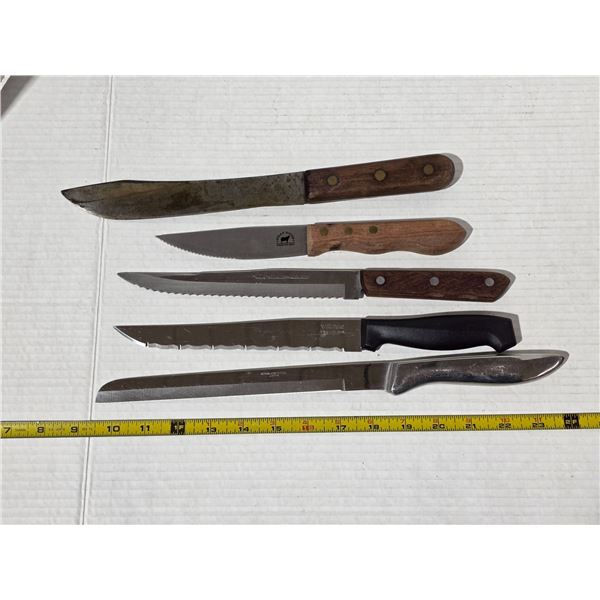 Lot of kitchen knives- 1 is homemade