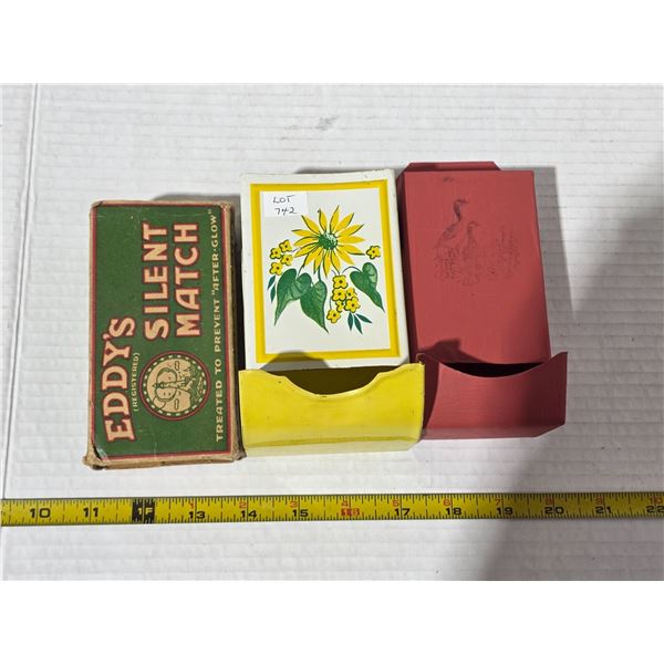 2 match box holders
