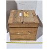 Image 3 : Vinatge wooden egg crate with cardboard flats, palm dairies saskatoon label- 13" by13" by 13"H