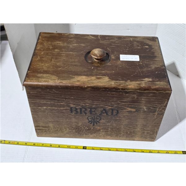 Wooden bread box- 15" by 10" by 9"H