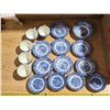 Image 1 : Liberty blue chinaware made in england- 5 cups, 7 saucers, 4 fruit bowls and 1 small bowl