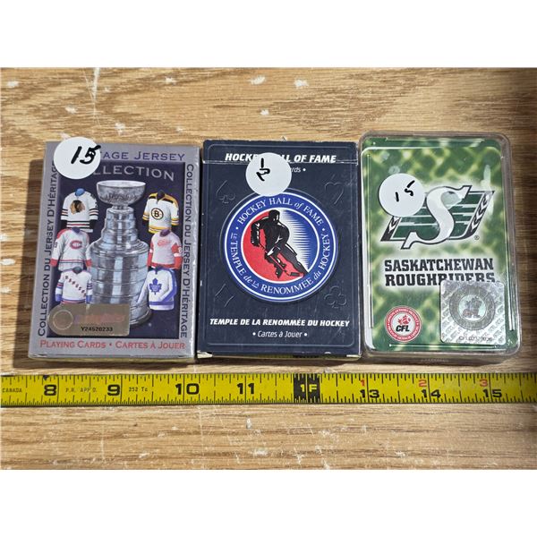 3 decks of playing cards