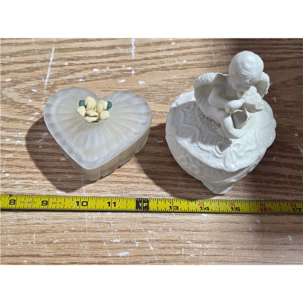 Heart shaped jewelry case and candle holdler with candle