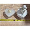 Image 1 : Heart shaped jewelry case and candle holdler with candle