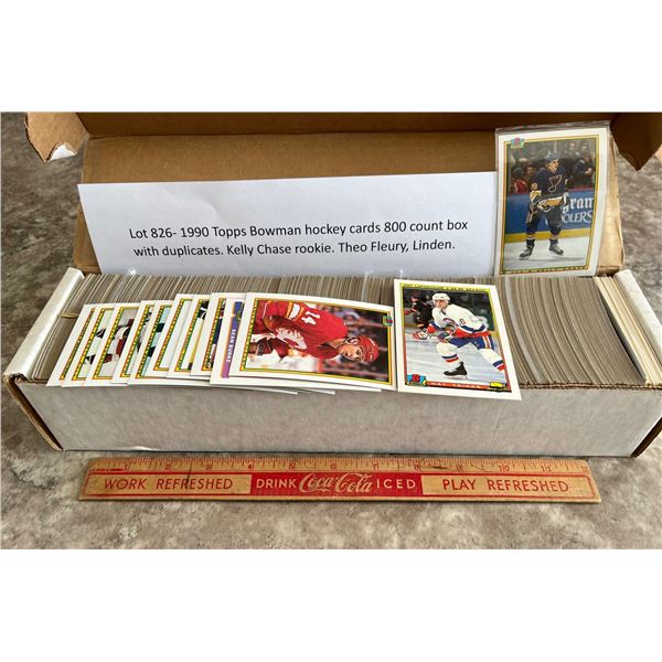 1990 Topps Bowman hockey card lot. 800 count box with duplicates.