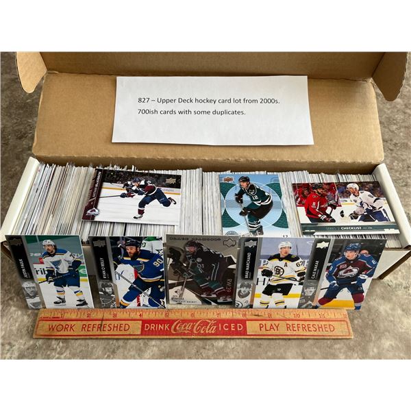– Upper Deck hockey card lot from 2000s. 700ish cards with some duplicates.