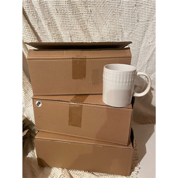 NIB white coffee cups and saucer's