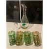 Image 7 : Green retro decanter glasses