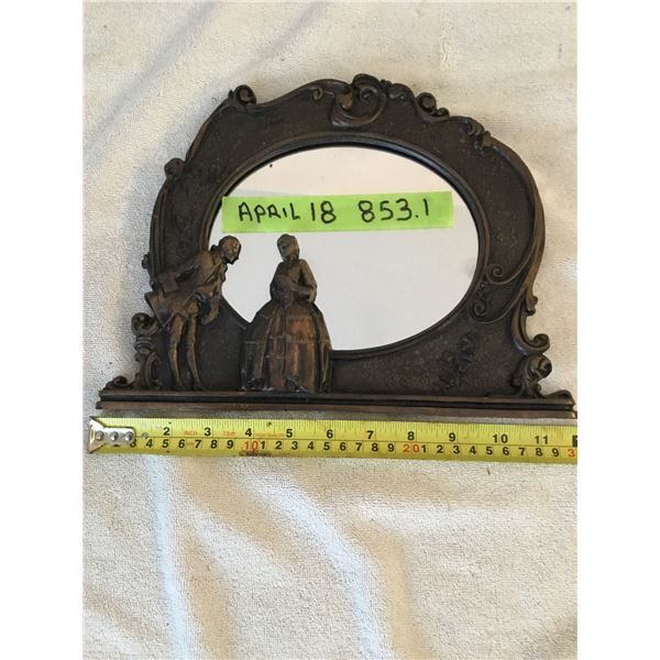 Heavy metal wall hanging mirror