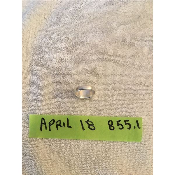 Mens size 10 silver ring with 10K top