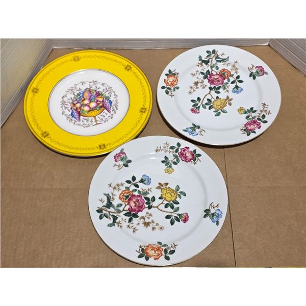 3 chinaware plates-10"W