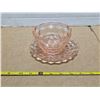 Image 1 : Pink glass bowl and plate
