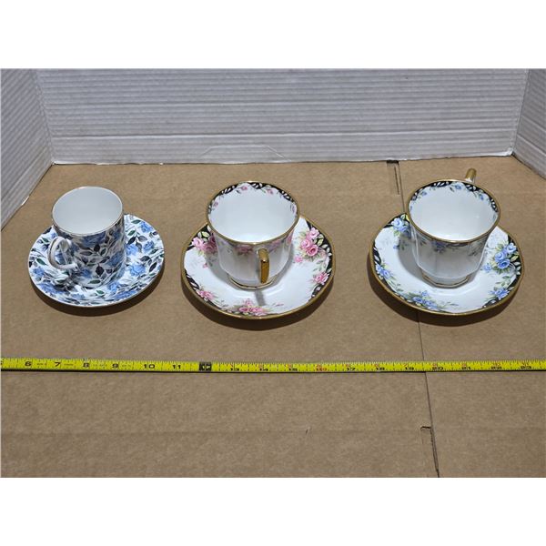Chinaware tea cups and saucers- royal albert and queen